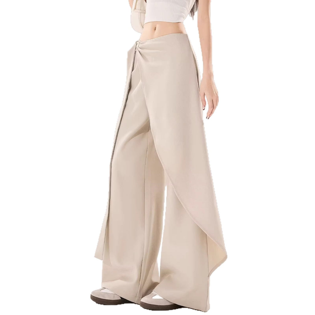 Mid-to-High Waist Straight-Leg Trousers
