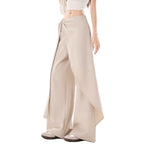 Mid-to-High Waist Straight-Leg Trousers