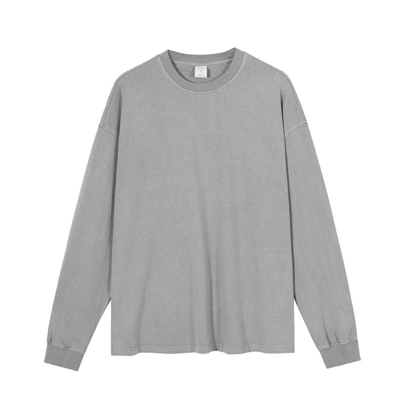 Heavyweight Washed Distressed Vintage Long Sleeve T-Shirt