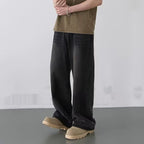 Mens Straight-Leg Relaxed-Fit Vintage Denim Jeans In American Style