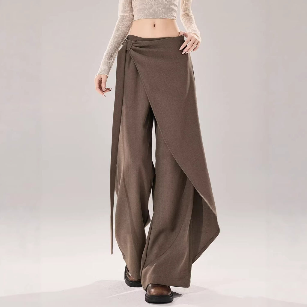 Mid-to-High Waist Straight-Leg Trousers