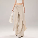Mid-to-High Waist Straight-Leg Trousers