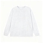 Solid-color Heavyweight Pure Cotton Crew-neck Long-sleeve T-shirt For Women