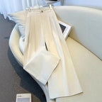 Apricot Mid-Rise Wide-Leg Pants
