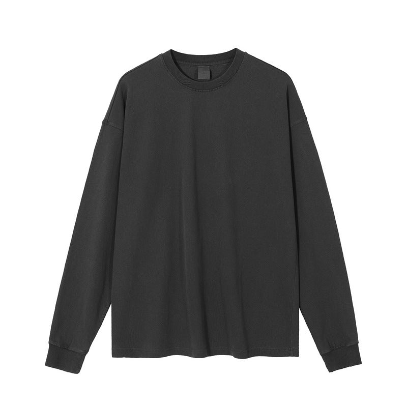 Heavyweight Washed Distressed Vintage Long Sleeve T-Shirt