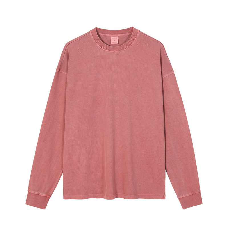 Heavyweight Washed Distressed Vintage Long Sleeve T-Shirt