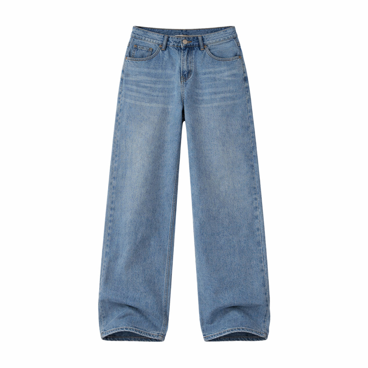 Mens Straight-Leg Relaxed-Fit Vintage Denim Jeans In American Style