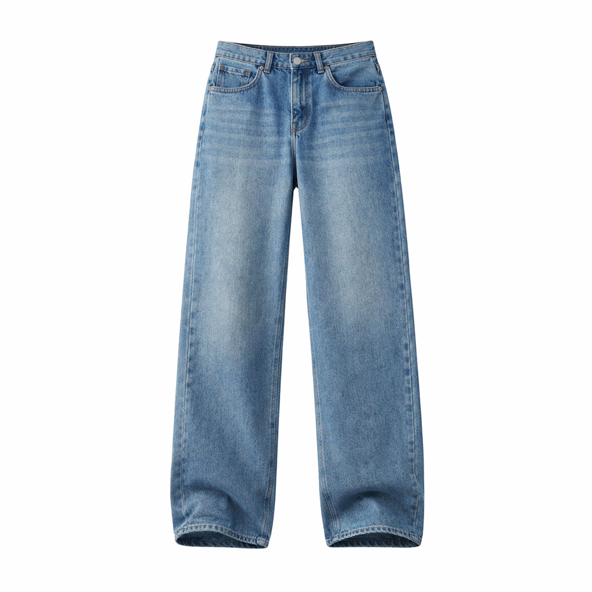 Mens Straight-Leg Relaxed-Fit Vintage Denim Jeans In American Style