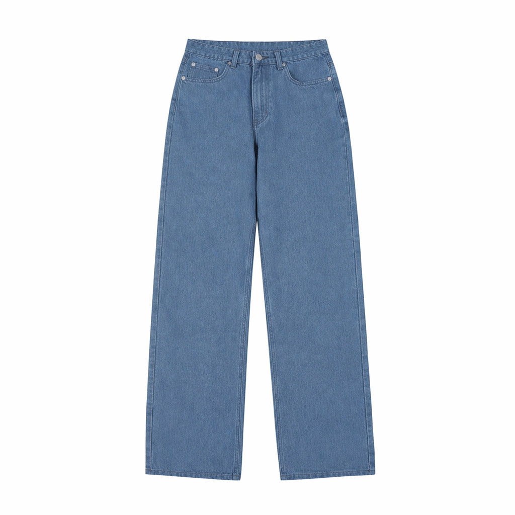 Pure Cotton Stone-washed Casual Straight-leg Men's Solid Loose Pants