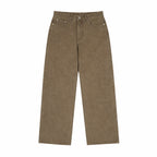 Pure Cotton Stone-washed Casual Straight-leg Men's Solid Loose Pants