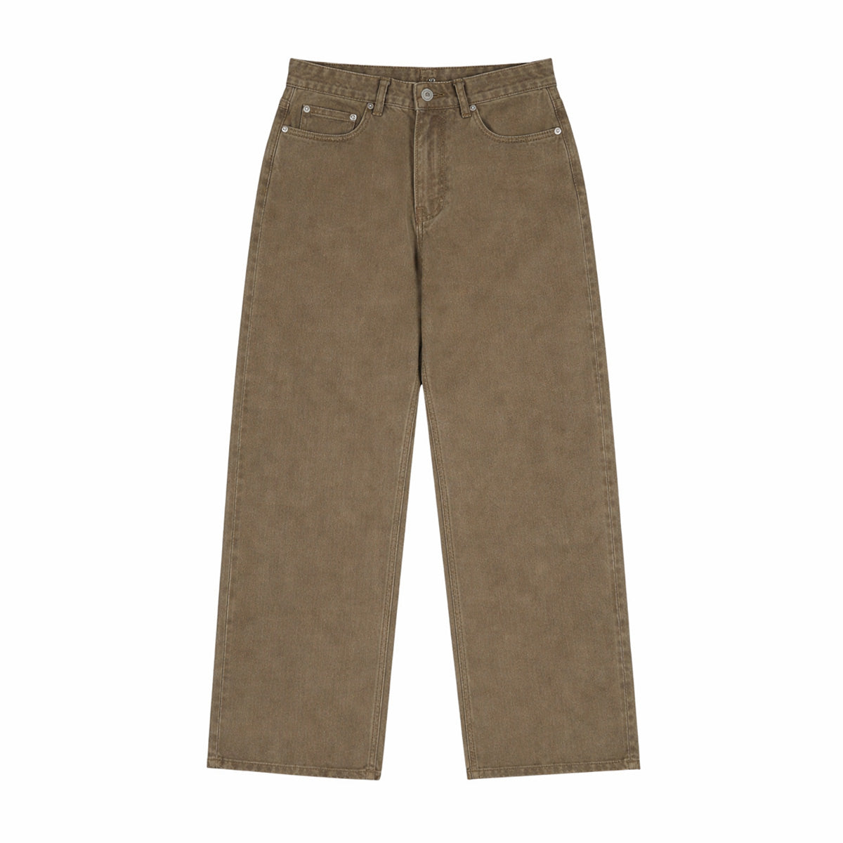 Pure Cotton Stone-washed Casual Straight-leg Men's Solid Loose Pants