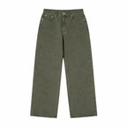 Pure Cotton Stone-washed Casual Straight-leg Men's Solid Loose Pants