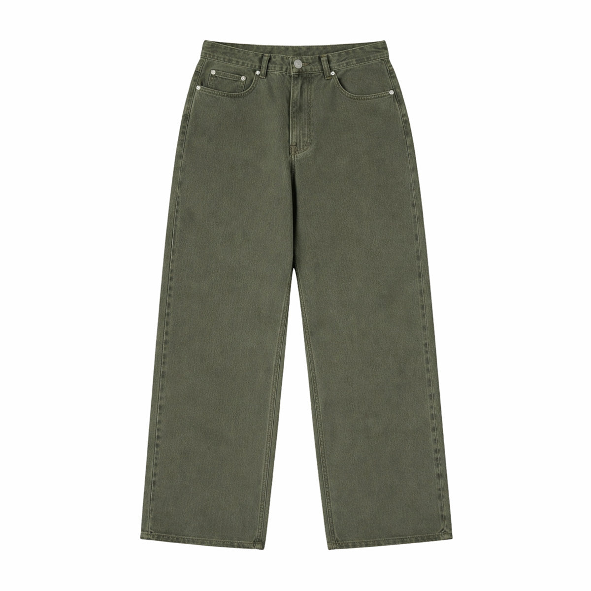 Pure Cotton Stone-washed Casual Straight-leg Men's Solid Loose Pants