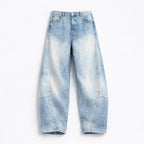 Vintage Distressed Straight Wide Leg Jeans