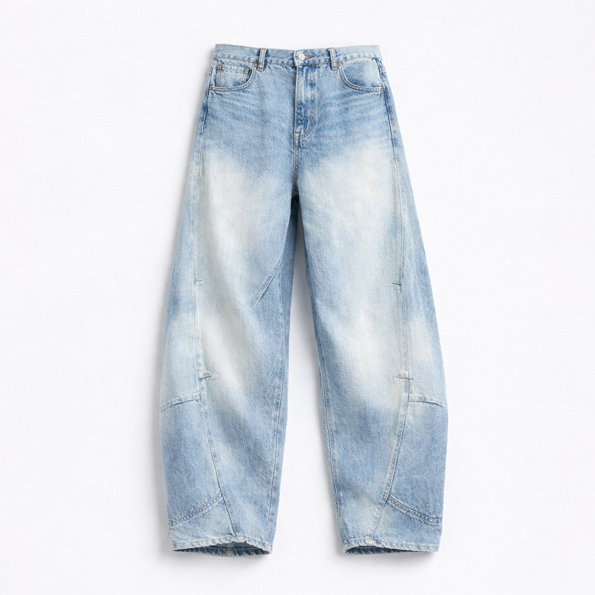 Vintage Distressed Straight Wide Leg Jeans