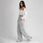 Gray High-Waist Loose Fit Trousers