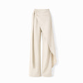 Mid-to-High Waist Straight-Leg Trousers