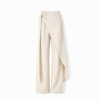 Mid-to-High Waist Straight-Leg Trousers