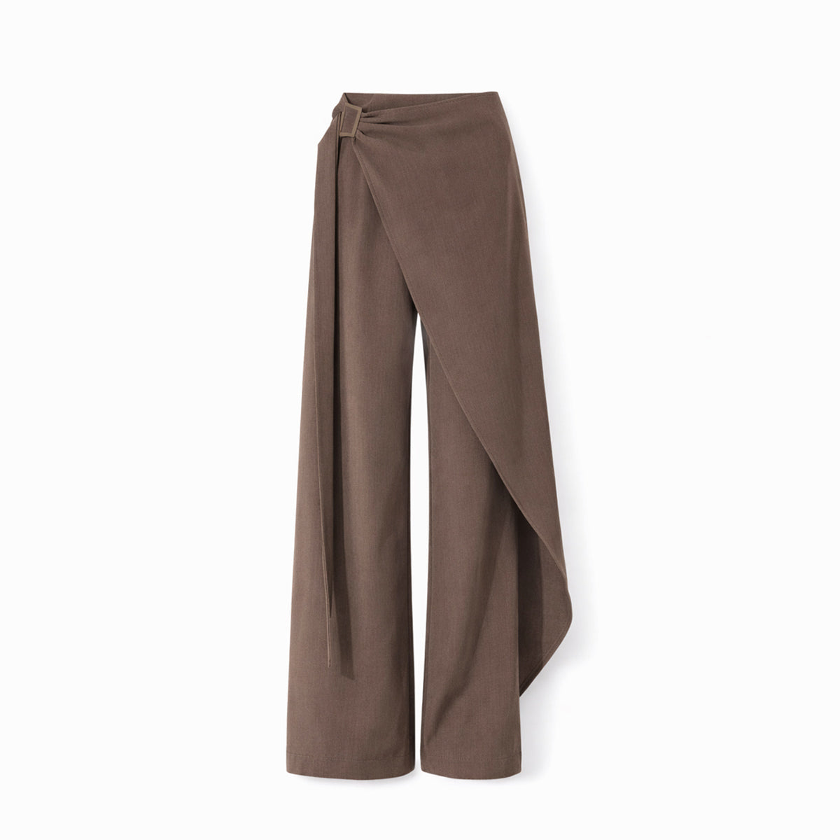 Mid-to-High Waist Straight-Leg Trousers
