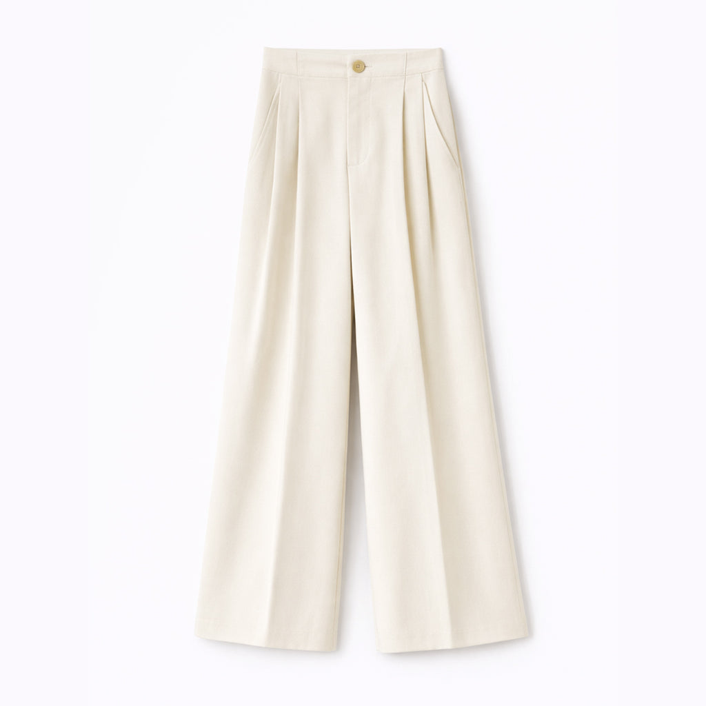 Apricot Mid-Rise Wide-Leg Pants