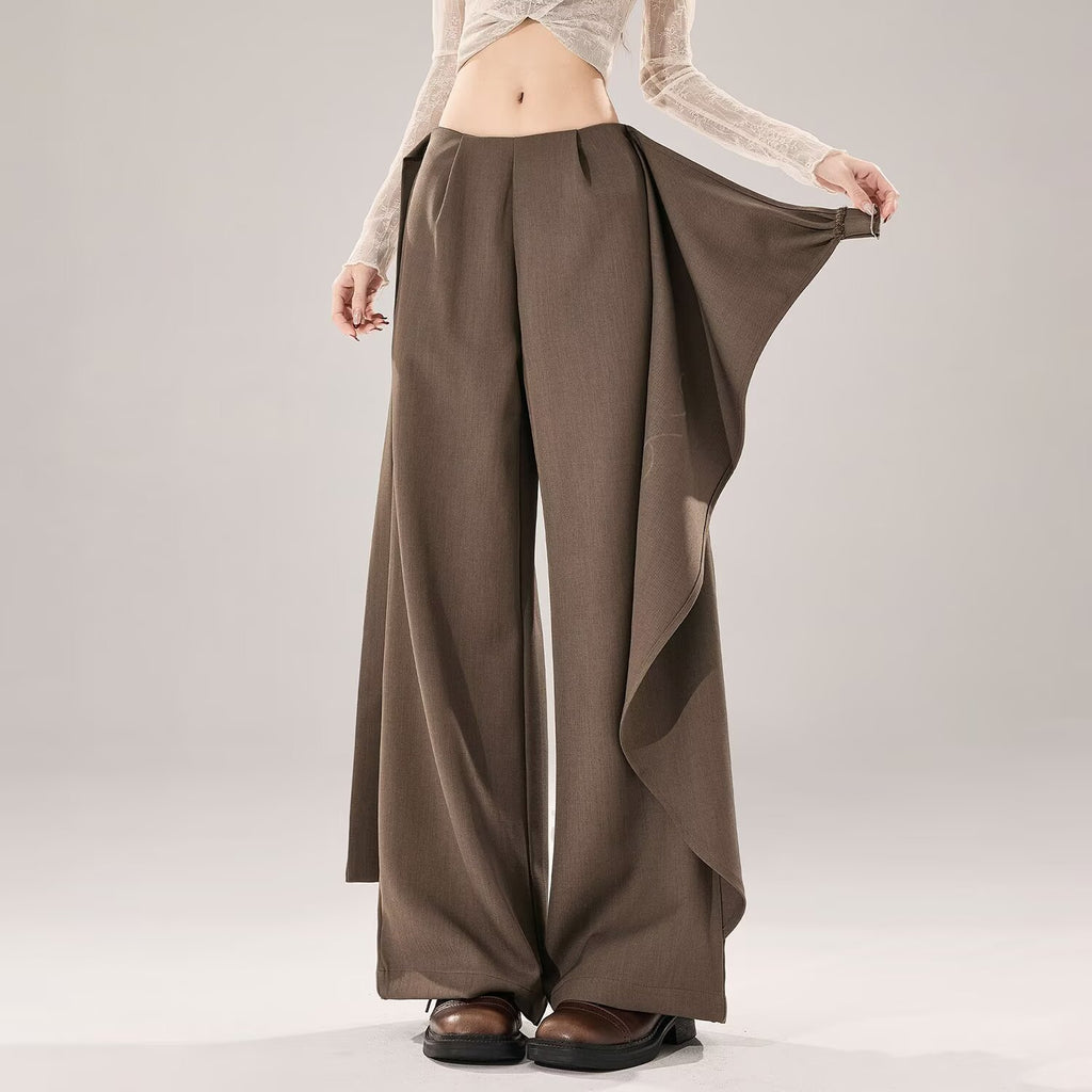 Mid-to-High Waist Straight-Leg Trousers