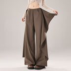 Mid-to-High Waist Straight-Leg Trousers