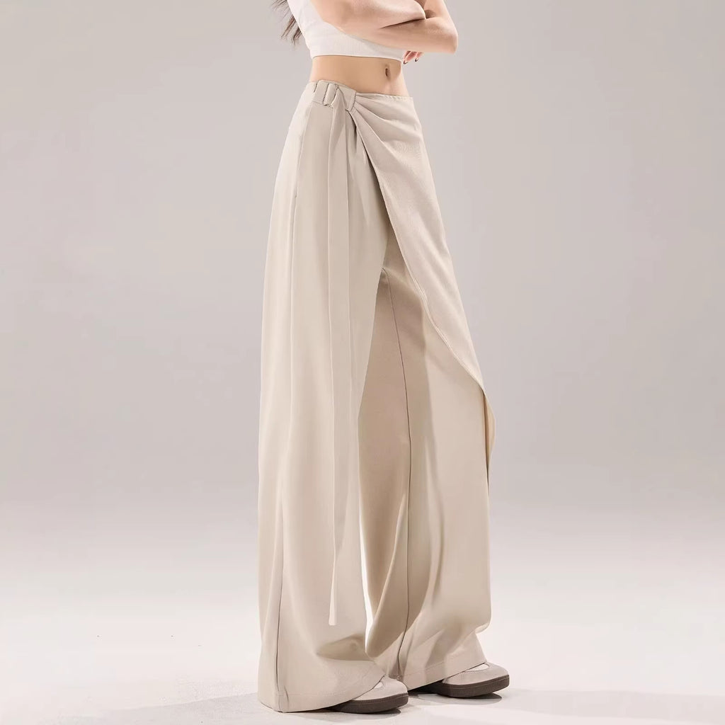 Mid-to-High Waist Straight-Leg Trousers