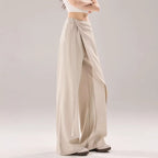Mid-to-High Waist Straight-Leg Trousers