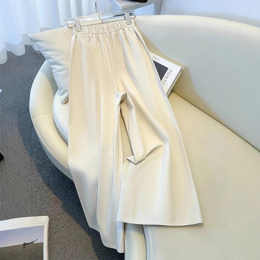 Apricot Mid-Rise Wide-Leg Pants