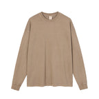 Heavyweight Washed Distressed Vintage Long Sleeve T-Shirt