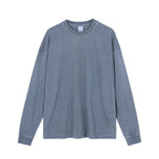 Heavyweight Washed Distressed Vintage Long Sleeve T-Shirt